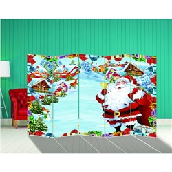 Ширма Весёлый Санта Клаус" 250×160 см